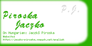 piroska jaczko business card