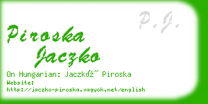 piroska jaczko business card